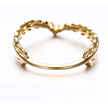 925 gold color women CZ lady ring